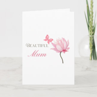 Beautiful Mum Pink Lotus, Mothers Day, Birthday カード