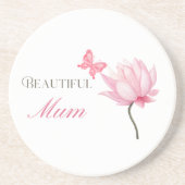 Beautiful Mum Pink Lotus, Mothers Day, Birthday コースター (正面)