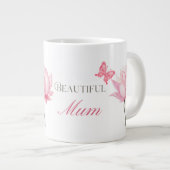Beautiful Mum Pink Lotus, Mothers Day, Birthday ジャンボコーヒーマグカップ (正面右)