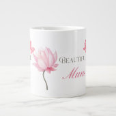 Beautiful Mum Pink Lotus, Mothers Day, Birthday ジャンボコーヒーマグカップ (正面)