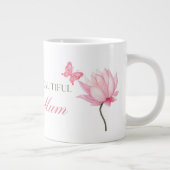 Beautiful Mum Pink Lotus, Mothers Day, Birthday ジャンボコーヒーマグカップ (右)