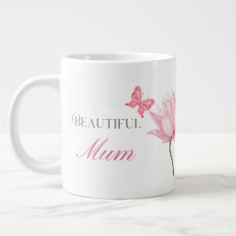 Beautiful Mum Pink Lotus, Mothers Day, Birthday ジャンボコーヒーマグカップ