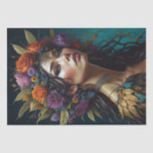 Beautiful mysterious black haired flower woman v2 薄葉紙 (正面)