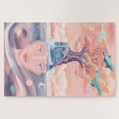 Beautiful Mystical Mother Earth & Universe Galaxy ジグソーパズル (横)