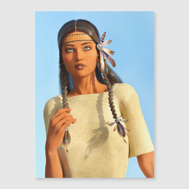 Beautiful Native American Woman Indigenous Outfit (正面)
