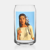 Beautiful Native American Woman Indigenous Outfit ガラス缶 (裏面)