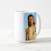 Beautiful Native American Woman Indigenous Outfit コーヒーマグカップ (正面右)