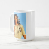 Beautiful Native American Woman Indigenous Outfit コーヒーマグカップ (正面左)