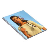 Beautiful Native American Woman Indigenous Outfit ノートブック (右側)