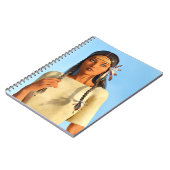 Beautiful Native American Woman Indigenous Outfit ノートブック (左側)