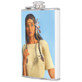Beautiful Native American Woman Indigenous Outfit フラスク (左)
