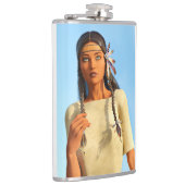 Beautiful Native American Woman Indigenous Outfit フラスク (右)