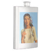 Beautiful Native American Woman Indigenous Outfit フラスク (右)