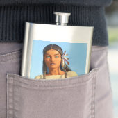 Beautiful Native American Woman Indigenous Outfit フラスク (インサイチュ)