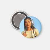 Beautiful Native American Woman Indigenous Outfit マグネット (正面/裏面)