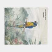 Beautiful nature inspired Endangered Macaw フリースブランケット (正面(横))