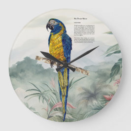 Beautiful nature inspired Endangered Macaw ラージ壁時計