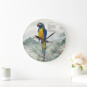 Beautiful nature inspired Endangered Macaw ラージ壁時計 (ホーム)