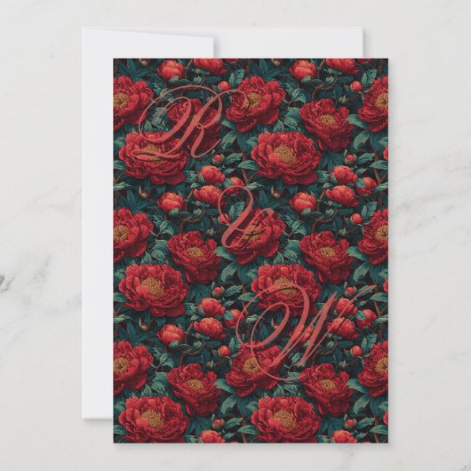 Beautiful Nature Peonies Romantic Wedding 招待状 (裏面)