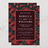 Beautiful Nature Peonies Romantic Wedding  招待状 (正面/裏面)