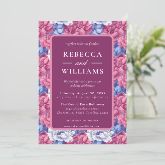 Beautiful Nature Peonies Wedding  招待状 (スタンド正面)