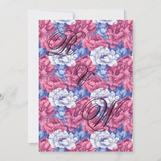 Beautiful Nature Peonies Wedding  招待状 (裏面)