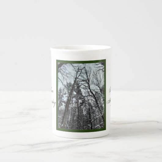 Beautiful nature snow in the woods Specialty Mug ボーンチャイナマグカップ (正面)