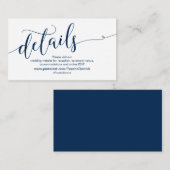 Beautiful Navy Blueの結婚詳細 エンクロージャーカード (正面/裏面)
