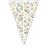 Beautiful Neutral Wildflowers and Soft Sage Green バンティングフラッグ (第1の旗)