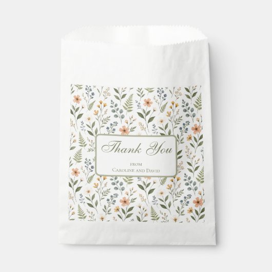 Beautiful Neutral Wildflowers Earthy Natural フェイバーバッグ (正面)