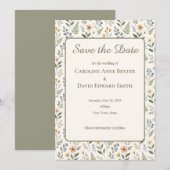 Beautiful Neutral Wildflowers in Soft Colors 招待状 (正面/裏面)