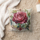 Beautiful Nostalgic Romantic Red Rose Victorian クッション (ブランケット)