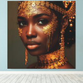 Beautiful Nubian Goddess in Gold キャンバスプリント (インサイチュ (ウッドフロア))