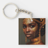 Beautiful Nubian Goddess in Gold キーホルダー (正面)
