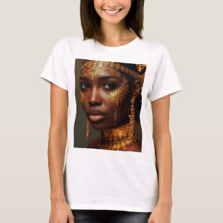 Beautiful Nubian Goddess in Gold Tシャツ