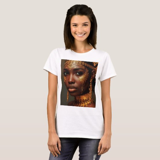 Beautiful Nubian Goddess in Gold Tシャツ (正面フル)