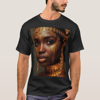 Beautiful Nubian Goddess in Gold Tシャツ