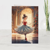 Beautiful Nutcracker Winter Ballerina Christmas シーズンカード (裏面)