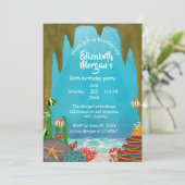 Beautiful Ocean Cave Under the Sea Birthday 招待状 (スタンド正面)