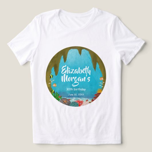 Beautiful Ocean Creatures Sea Cave Birthday トライブレンドＴシャツ (デザイン正面)