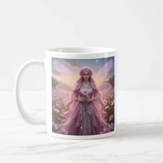 Beautiful October Opal Fairy コーヒーマグカップ (左)