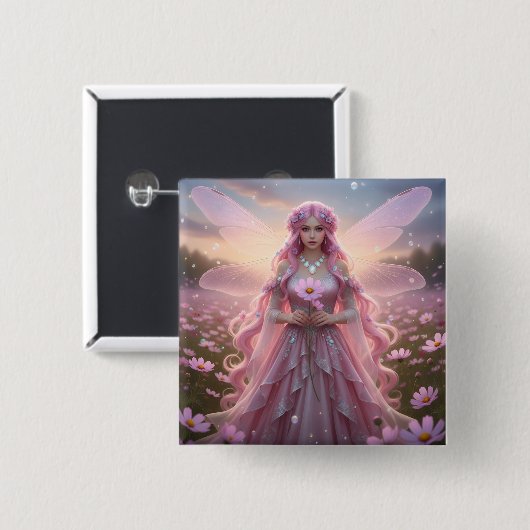 Beautiful October Opal Fairy 缶バッジ (正面&裏面)