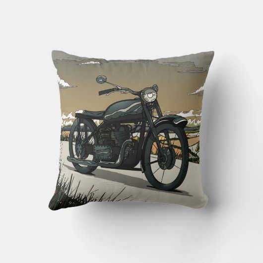 Beautiful Old Vintage Motorcycle クッション (裏面)