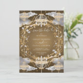 Beautiful Opulent Gold and Crystals Save The Date 招待状 (スタンド正面)