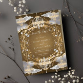 Beautiful Opulent Gold and Crystals Save The Date 招待状
