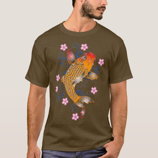 Beautiful Orange Koi Fish Japanese Style Tシャツ (正面)
