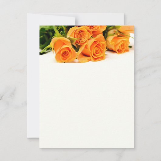 Beautiful Orange Rose Bouquet Template  招待状 (裏面)