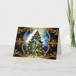 Beautiful Ornate Elegant Victorian Christmas Tree シーズンカード