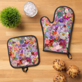 beautiful oven mitt and holder 鍋つかみ&鍋敷きセット (トップダウン)