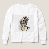 Beautiful owl in T shirt (デザイン正面)